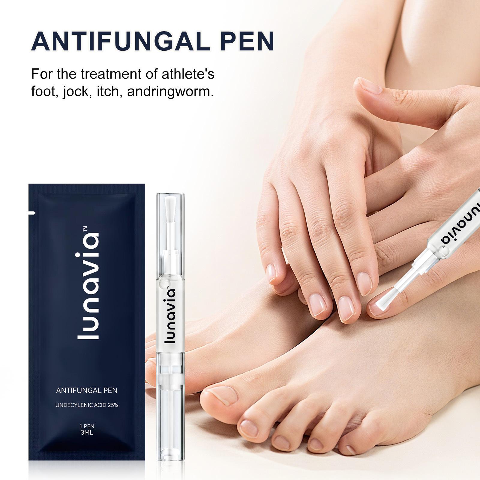 Lunavia Antifungal Pen UNDECYLENIC ACID 25% for Athlete's Foot Jock Itch & Ringworm Treatment 3ML Toe Polish Vecnythra Solution