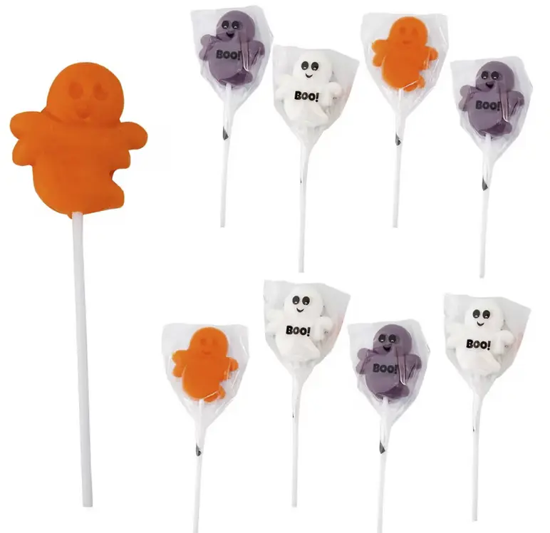 Happy Ghost Tropical Fruit-Flavored Lollipops – 4.6 oz, 24 pc