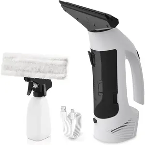 Window Vacuum, Window Vacuum Squeegee Cordless, Handheld Window Vac with Multi-Purpose Spray Bottle & Microfiber Cloth, Electric Cleaning Tool for Windows, Tiles, Mirror, Countertop, Car Windshield