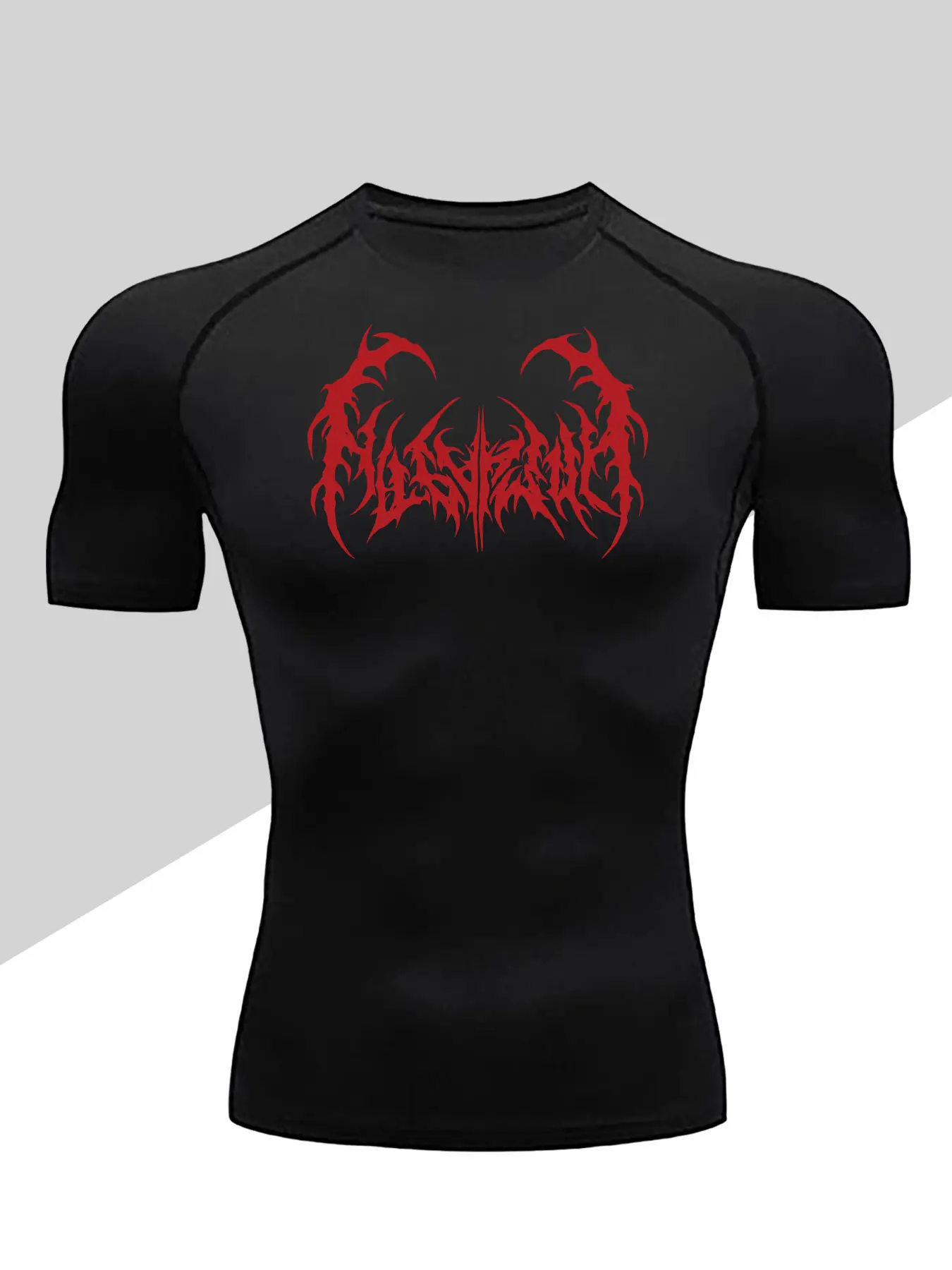 Men's Dragon Print Compression T-Shirt, Quick-Dry Breathable Stretch Fabric, Tight-Fitting Short Sleeve Top for Fitness and Outdoor Activities