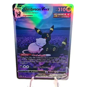 Umbreon VMAX & Mew Custom Holo Card - Moonlit Cuddle Art Proxy