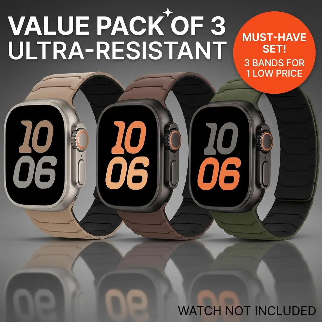 BROULIT 3 Pack Waterproof Silicone Watch Bands, Sport Replacement Wrist Straps Compatible with Apple Watch Ultra 2/Ultra Series 11-7 SE, Adjustable Comfortable Bands for Workout, Outdoor & Everyday Wear,back to school,back to school haul