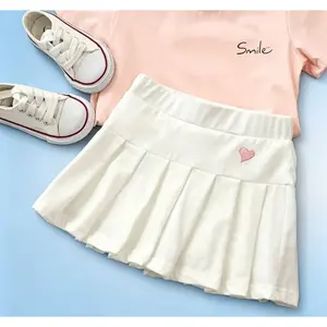 Girls Pleated Skort with Built-in Underwear Anti-See-Through Half Skirt for Toddlers Kids Summer Winter Trendy 1pc Multiple Sizes Skirts