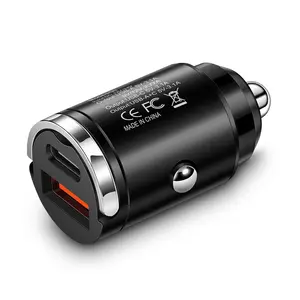 USB C 30W Car Charger Fast Charge with Metal Body, Flush Fit Pull Ring Style for iPhone 13/13 Pro/12/12 Pro Max & Samsung Galaxy Car Accessories