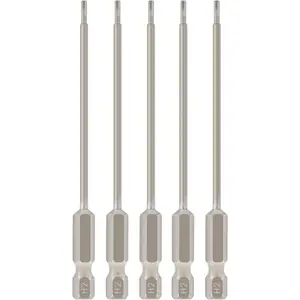 Allen Wrench Drill Bits Metric Hex Bit Set - H2.0  1/4 Inch Hex Shank 4 Inch Long 5 count
