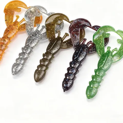Bionic Shrimp TPE Soft Fishing Lures - Salt-Impregnated Scented Bait, Mimics Soft Worms, Spin Casting Fishing Supplies for Freshwater, Effective for Bass Anglers