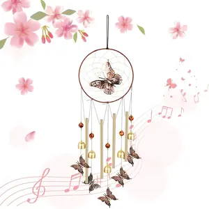 Dreamcatcher Butterfly Metal Wind Chime Hanging Ornament, Outdoor Bell Decoration, Garden Decor, Unique Gift Idea