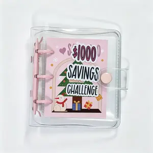 money saving binder，$1000 Mini Money Saving Binder Reusable Cash Envelope System – 2026 Budget Binder, 2026 Upgraded，Transparent PVC Pockets, Portable Budget Binder for Money Saving & Cash Stuffing, Perfect Finance Planner & Gift Flexible Durable
