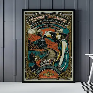 Turnpike Troubadours Posters - Turnpike Troubadours Red Rock Amphitheatre Morrison Poster - Turnpike Troubadours Tour 2024 Posters