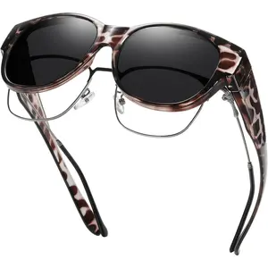 GEGURI Fit Over Glasses Polarized Sunglasses for Women & Men, Stylish Cat Eye Design Sun Glasses 100% UV Protection