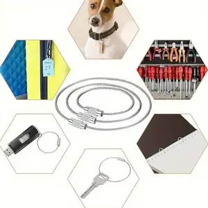 Multi-Functional Wire Hook Fastener, Outdoor Keychain, Hardware Tool, Cable Lock, Stainless Steel Keychain, Screw-Type Wire Lock, No Battery Included