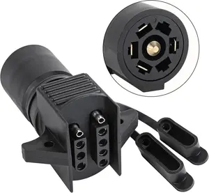 2-in-1 Flat Blade Trailer Adapter - 7 Pin to 4 and 5 Flat Blade Connector, Weatherproof for Trailer Tow Hitch