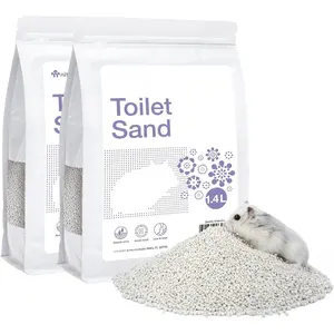 Litter Potty Sand - Hamster Sand Bath for Syrian  Hamsters Gerbils Mice Lemming Degus or Other Small-Sized Pets (1.4 L x 2 -  Label)