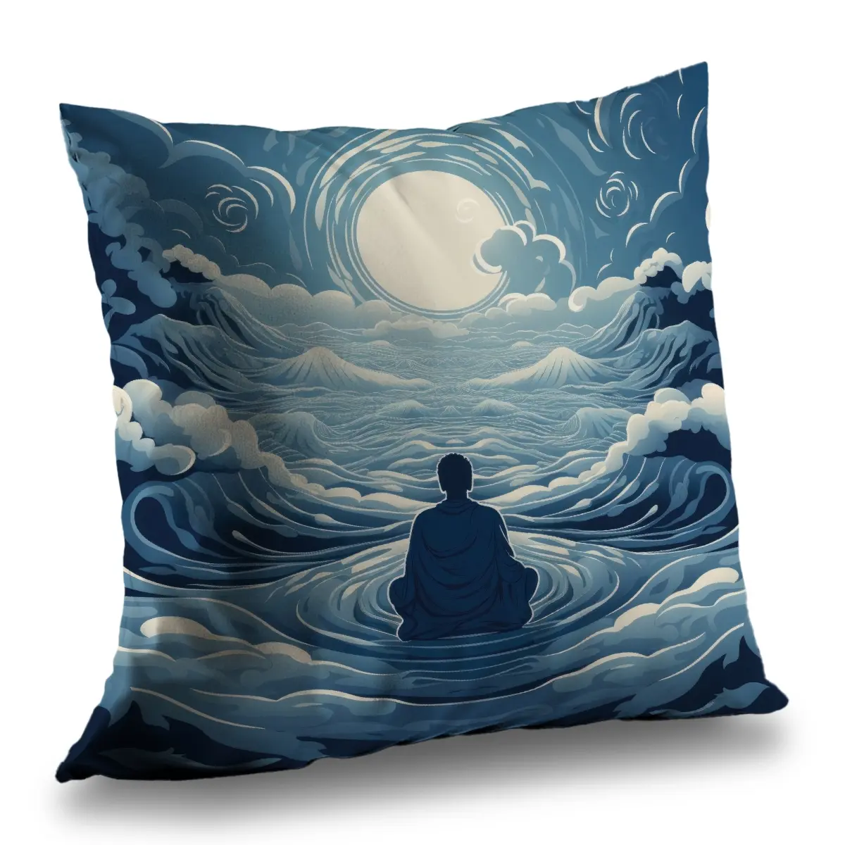 MWW C1PC16163SPHIB 16x16 in. Blue Polyester Twill Throw Pillow, Infinite Wisdom Design, Blue Standard Pillows for Home Decor