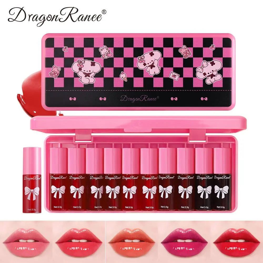Long Lasting Lipstick Set, 10pcs/set Lip Kit Sets Waterproof Glossy Lip Gloss, Easy Coloring Lip Sticks, Moisturizing Hydrating Lipstick for Girls & Women, Cosmetic Makeup Lip Makeup Kit
