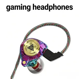 QKZ AK3 Portable Wired In-Ear Earphone, Gaming headphones,Wired Headphones With Mic, HiFi Subwoofer Noise Cancelling Wired Earphones for Game Sports, 3D Stereo Sound Headphones For Gym & Sports & Game,Electronic Audio Earbud in-ear monitor HiFi Heavy