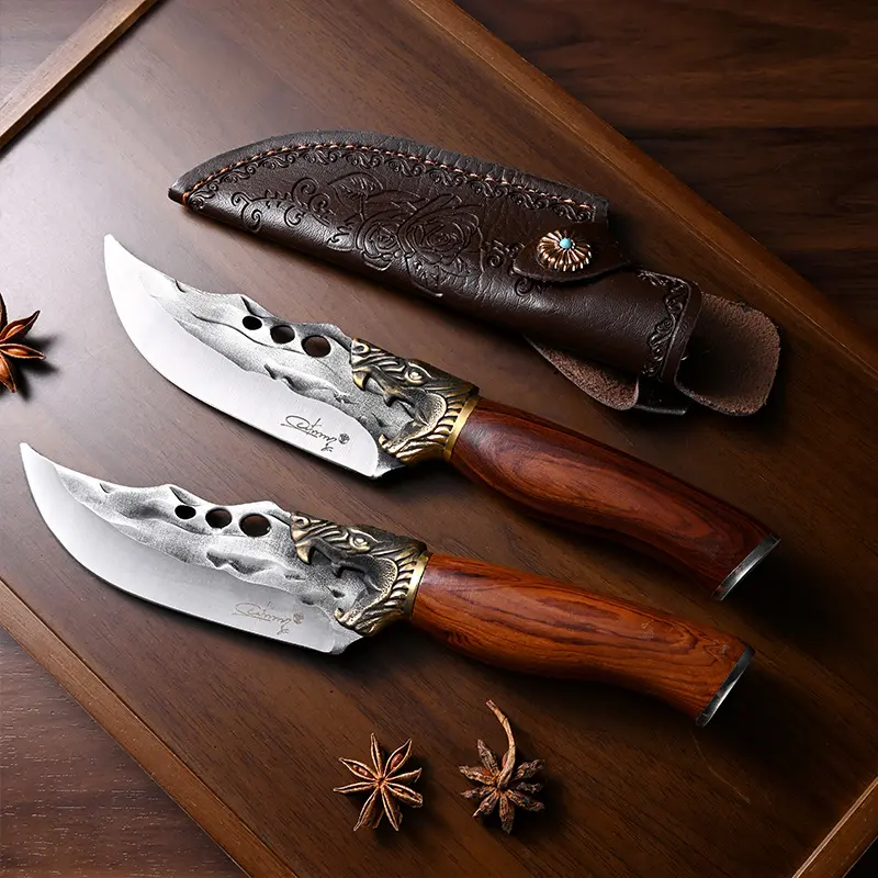 Multi-functional camping knife, for cutting meat, fruits and vegetables, included a storage sheath, suitable for home kitchen, outdoor camping, a wonderful gift for family and friends!