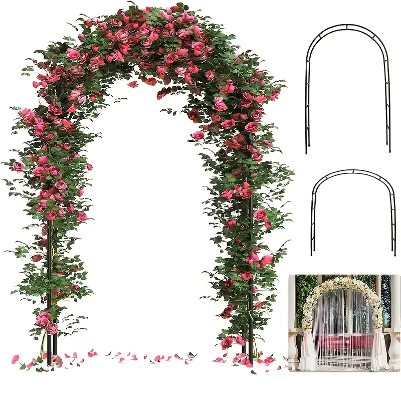[Metal Garden Arch, Climbing Plants] 2 Sizes Metal Garden Arch - Wedding & Event Decoration, Garden Trellis for Climbing Plants, Assemble Freely - 1/2 Pack