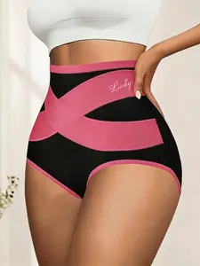 3-Pack Women's High-Waisted Shapewear Panties, Colorblock Belly Control Tight Pants, Soft Breathable, Ideal for Daily Wear and Sports, All-Season Comfort