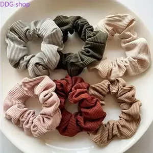 6-Piece Microfiber Knitted Scrunchies Set, Unisex PVC Elastic Tie Band, Korean-Japanese Fashion Watermelon Hair Accessories for Women, Microfiber Hair Wrap, Colorful Hair Ties