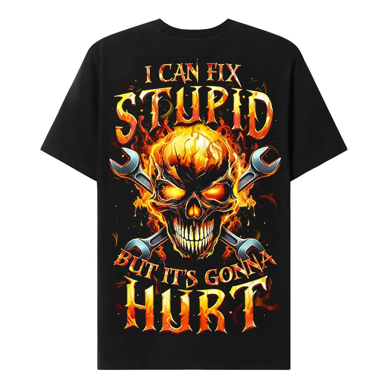 Chaosmoda Generation X I Can Fix Stupid But It's Gonna Hurt Custom Year Skull T-shirt