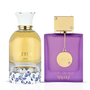 Petra by Lattafa & Maleka by Armaf - Eau De Parfum Sprays 100ml (3.4 oz) | A Duet of Feminine Allure, From Velvet Nights to Luminous Days (Bundle)