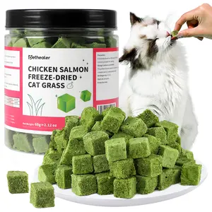Cat Grass Teething Sticks, 60g/2.12oz Edible Freezed Drying Cat Grass Treats, Cats Snacks for Hairball Removal and Dental Care cat grass treat hairball control snack stick hair ball oral health