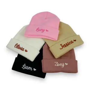 Custom Baby Hat, Personalized Embroidered Beanies with Name for Infants Toddlers, Personalized Toddler Winter Hat, Baby Knit Hats