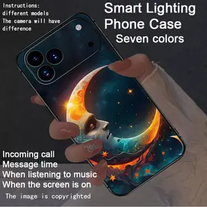 Colorful voice controlled luminous phone case, Cover compatible Fo iphone17Air/17Pro/17promax/16promax/15promax/14promax/13promax/12promax/11promax/XSmax/XR/X/XS/7G