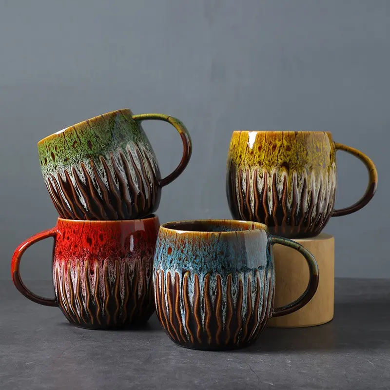 20oz Coffee Cup Microwave & Dishwasher Safe, Glazed Ceramic Mug for Home Office Use, Durable and Stylish Drinkware Coffee Lovers, Reusable Ceramic Cup, Ceramic Coffee Cups