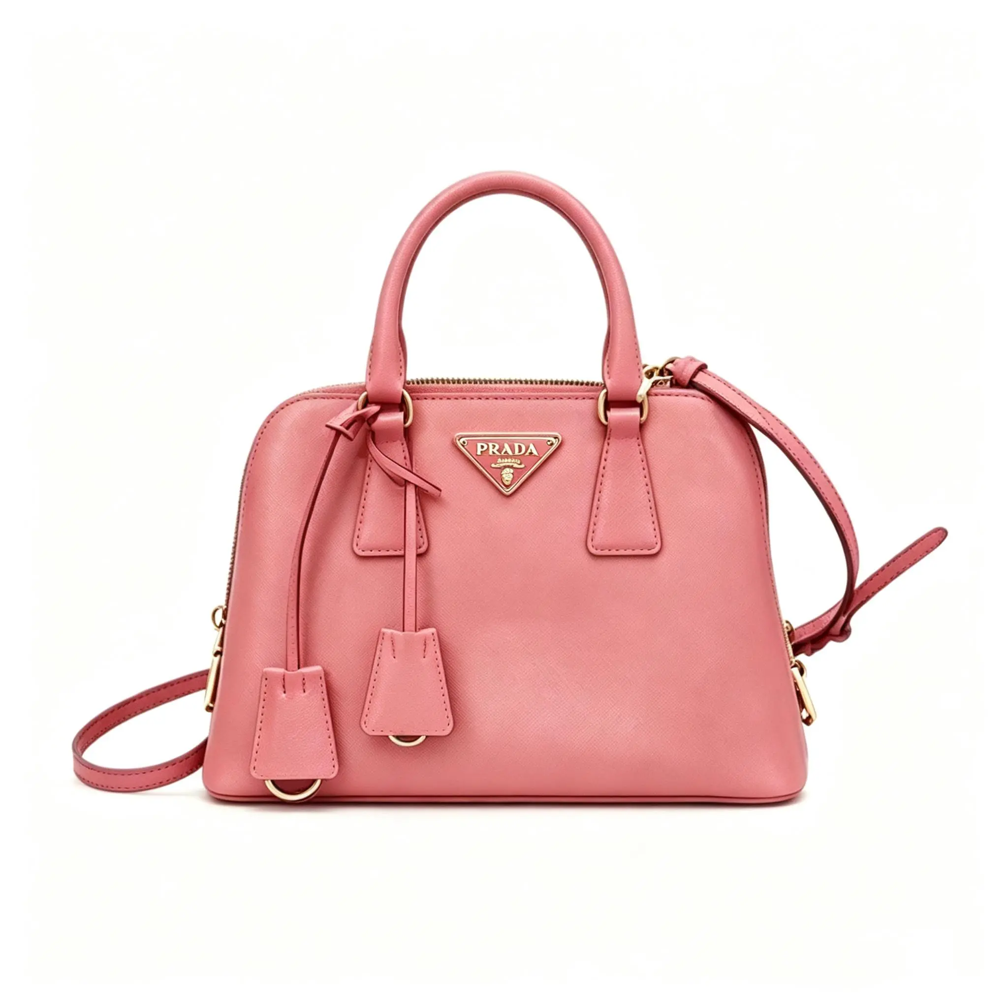 Pre-owned PRADA . Shoulder Bags Galleria Alma Saffiano Leather Pink Shoulder Bag