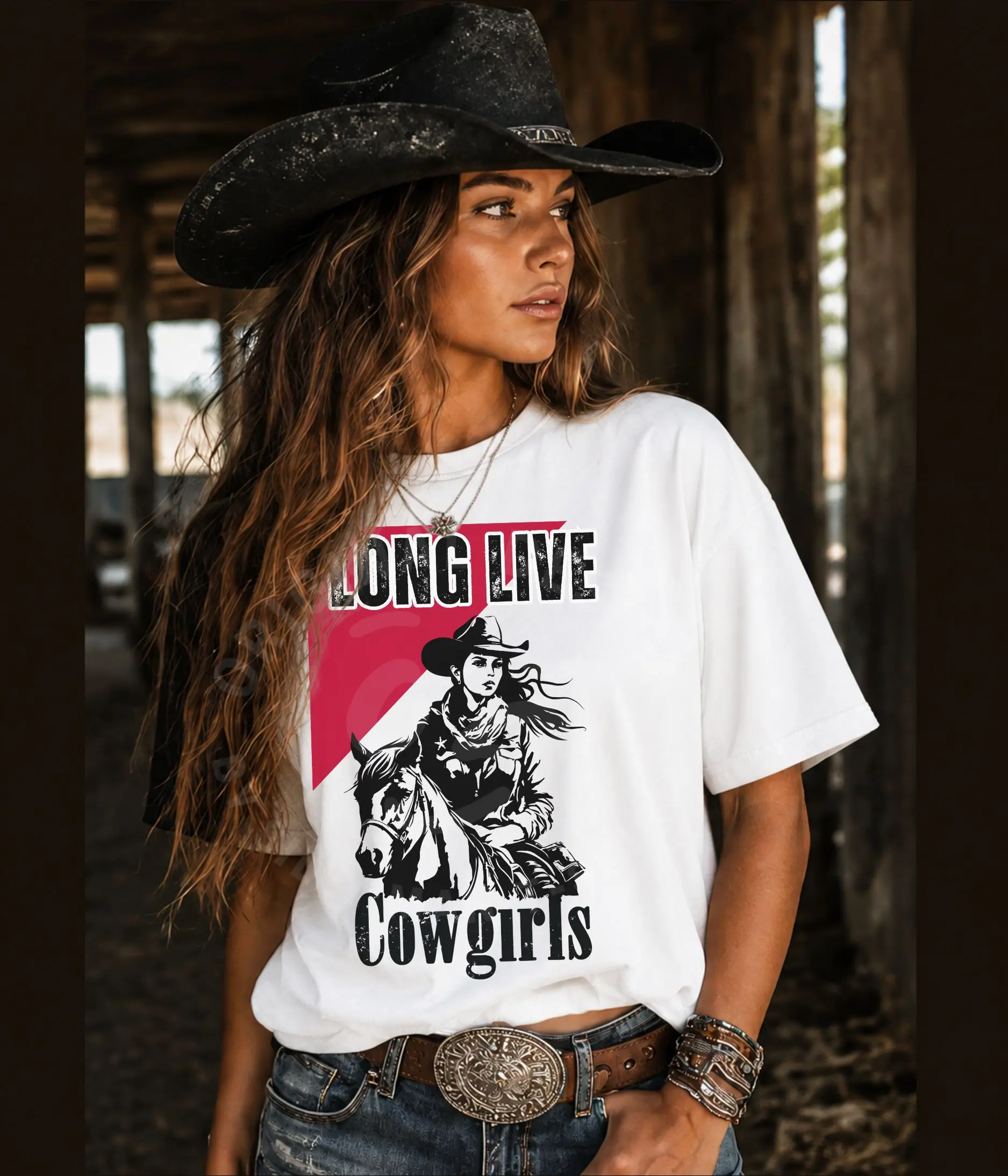 Gildan Long Live Cowgirls Womens Western Shirt
