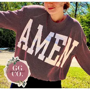 Amen Christian Corded Crewneck Shirt, Corded Shirt, Christian Corded Crew, Christian Gift