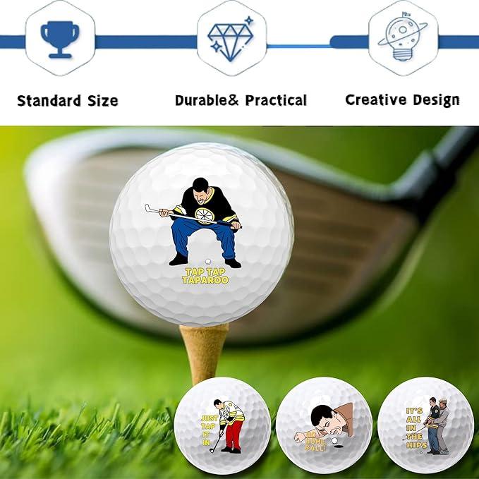 4 Pcs Funny Golf Balls for Men Adult Humor, Novelty Golf Practice Balls, Unique Golfer Gag Gift Set for Dad Husband Boyfriend, Funny Golf Gifts for Coworkers Golf Lovers