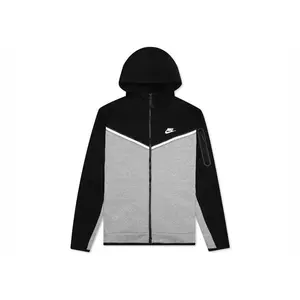 Nike Men's Sportswear Tech Fleece Full-Zip Hoodie Black/Dark Grey Heather/White, from StockX