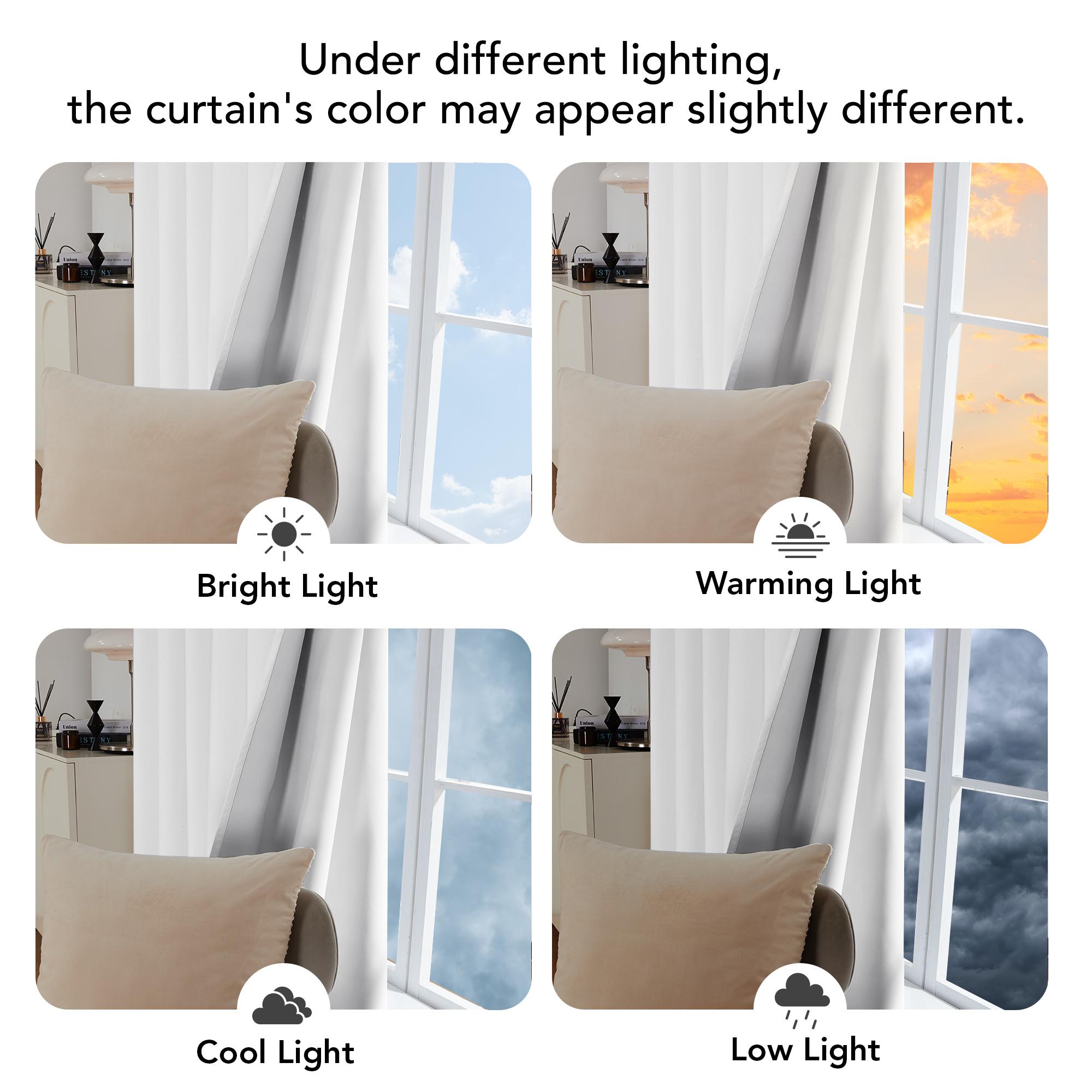 Deconovo Solid Blackout Curtains with Black Coating, White Grommet-Top Thermal Insulation Window Coverings for Bedroom/Living Room