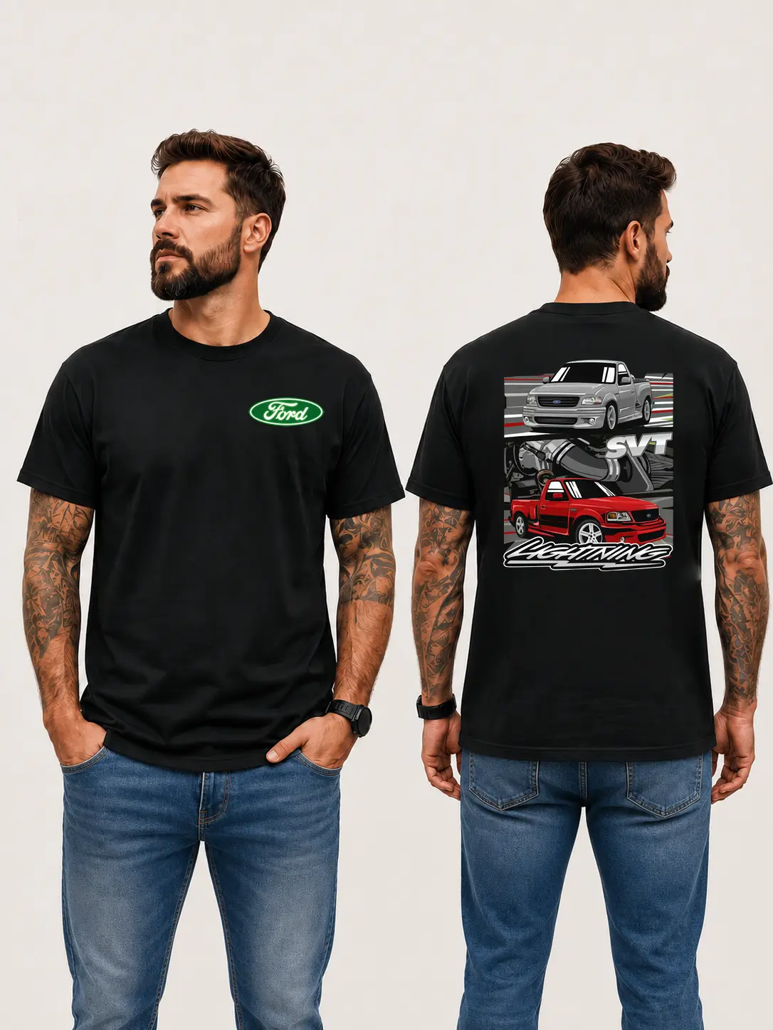 [100% Cotton] SVT Inspired Lightning Muscle Truck Graphic T-Shirt, American Pickup Performance Tee, Vintage Automotive Streetwear Shirt for Men,shirt men,shirts for men graphic tees