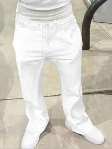 Men's Loose Fit 3D Print Bell Bottoms, Casual Sporty Streetwear Pants, Hip Hop Vintage Long Pants for All Seasons