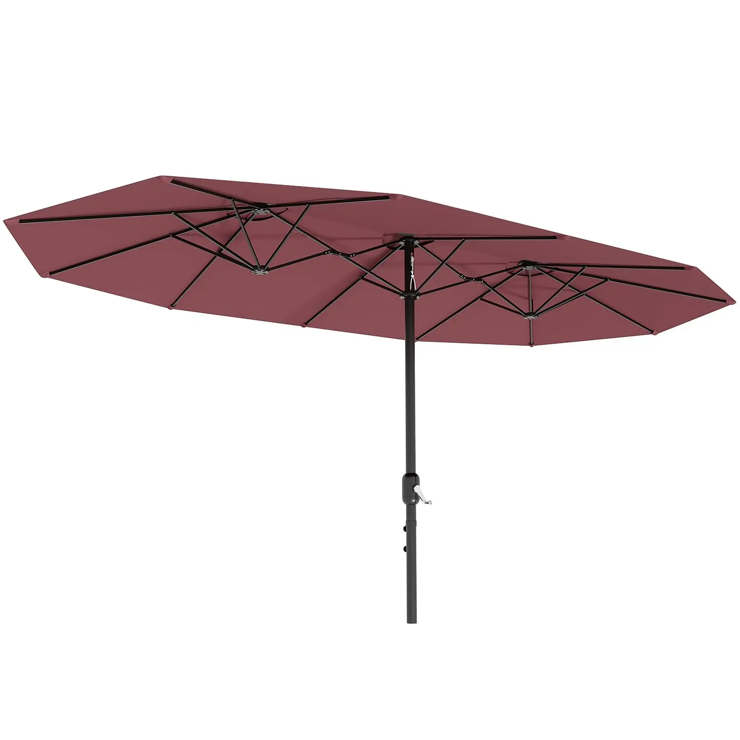 GAOMON Double-Sided Outdoor Patio Umbrella (13x6.5x7.8ft) - 12-Rib Stable Corrosion-Resistant Crank Lift, Polyester Waterproof UV Blocking UV Prevention Canopy, Quick Setup Double Patio Umbrella Outdoor Furniture Sets for Pool Deck, Backyard Relaxation, 1