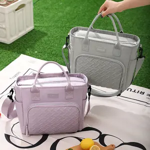11L Women's Insulated Lunch Bag Leakproof Reusable Cooler Bag Thickened Office Picnic Travel Lunch Bag with Adjustable Paddle Board Zip Durable Lunchbox