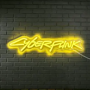 "Cyberpunk" Neon Light Future Tech Atmosphere Decorative Lamp USB Powered Suitable for Gaming Rooms, Designer Toy Stores, Tech-Themed Cafes, Dark-Style, Cyberpunk-Themed Parties, Sci-Fi Enthusiast Gift Neon Light