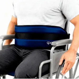 Wheelchair Seatbelt, Belt Chair/Bed Restraints for Dementia Patients for Elderly Wheelchair Paralyzed and Adults Chair Seat Belt Adjustable Waist Support Straps (Blue)