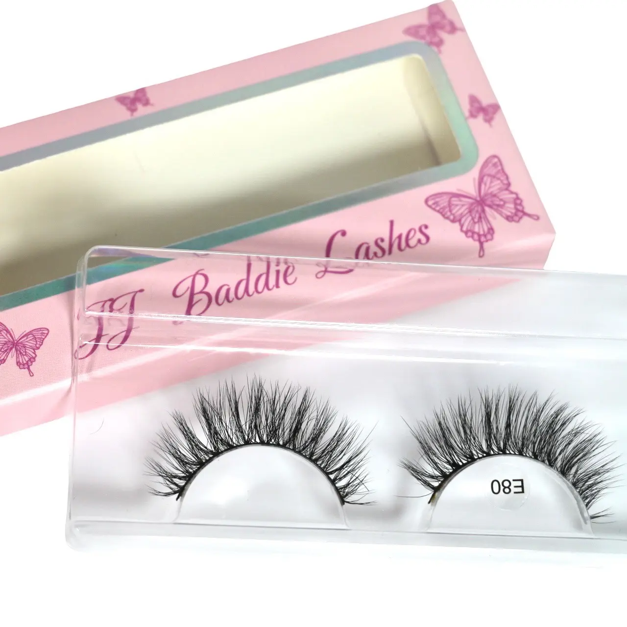 JJ Baddie Lashes #80 in the style Baby Doll Eyelashes