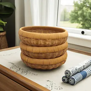 3pcs handmade baskets/coffee table trays/living room decoration baskets/washable storage baskets/storage baskets/drying trays/bathroom storage baskets/lightweight and easy to manage small items/Super Bowl/St. Patrick's Day/Ramadan/Easter