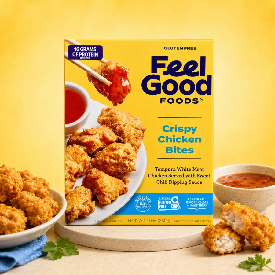 FEEL GOOD FOODS Instant Tempura Chicken - Spicy, Perfume-Infused with Sweet Chili Sauce, 10 OZ Pantry Food Instant Hotpot Item