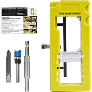 Adjustable Door Hinge Jig Kit, Hinge Router Template & Installation Tool for Door Hinge from 3" to 5" Length, Radius 1/4" or Radius 5/8, Fits Square Hinge TypesQuesear