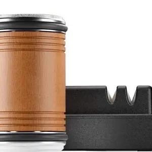 Knife Sharpener Tumbler Rolling System with Honing Disc 5-in-1