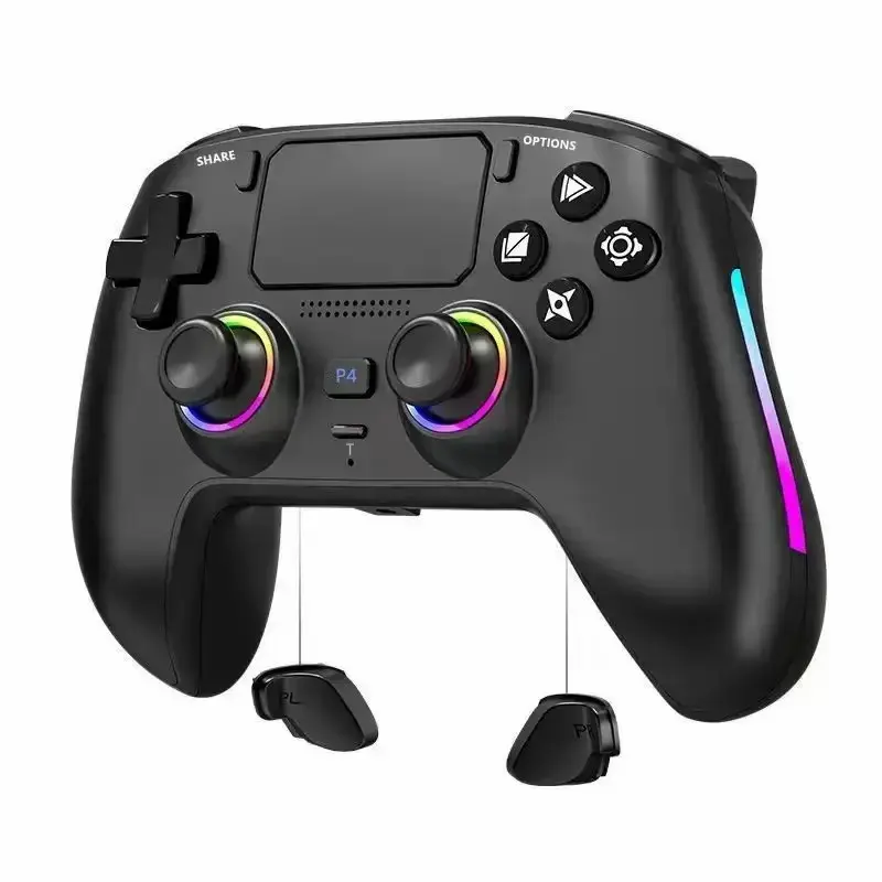 For PS4 gamepad wireless Bluetoothing six-axis Hall sensor macro programming RGB light effect rapid fire function
