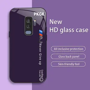 Suitable for [Galaxy S9+] "Never Give Up" Liquid Glass Phone Case — Ultra-Thin, Drop-Resistant, Scratch-Proof, Light Luxury Business Style — Acrylic Material — Trendy & Fashionable 996