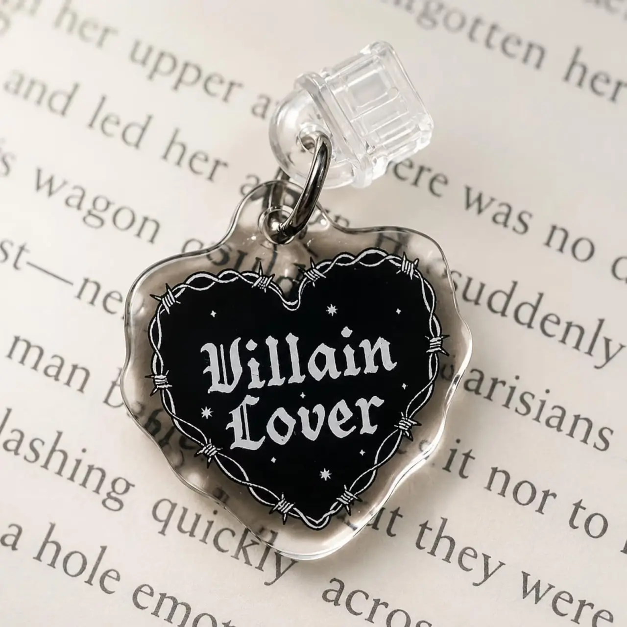 Villain Lover Heart Dust Plug Charm - Aesthetic Y2K Phone Accessory for iPhone & Android